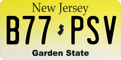 NJ license plate B77PSV