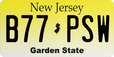 NJ license plate B77PSW