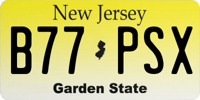 NJ license plate B77PSX