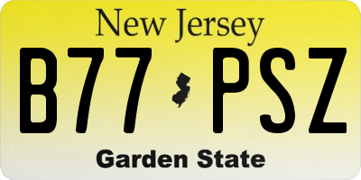 NJ license plate B77PSZ