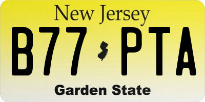 NJ license plate B77PTA