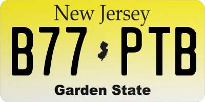 NJ license plate B77PTB