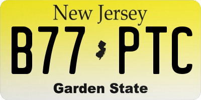 NJ license plate B77PTC