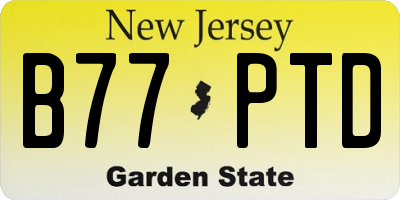 NJ license plate B77PTD