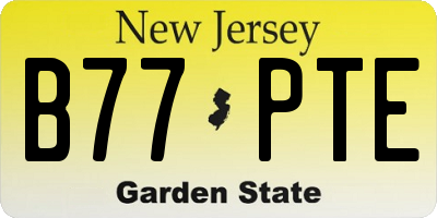 NJ license plate B77PTE