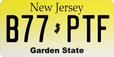 NJ license plate B77PTF