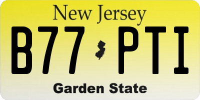 NJ license plate B77PTI