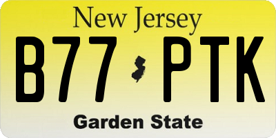 NJ license plate B77PTK