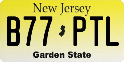 NJ license plate B77PTL