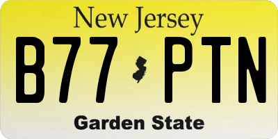 NJ license plate B77PTN