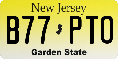 NJ license plate B77PTO