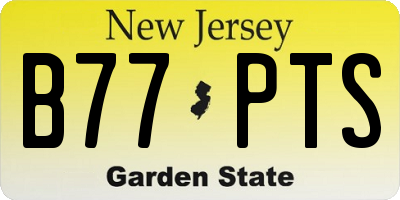 NJ license plate B77PTS