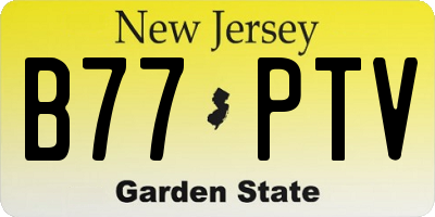NJ license plate B77PTV