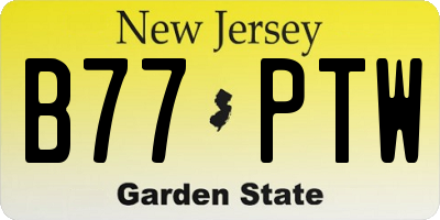 NJ license plate B77PTW
