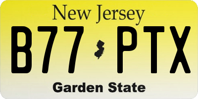 NJ license plate B77PTX