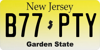 NJ license plate B77PTY
