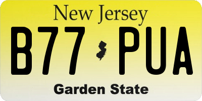 NJ license plate B77PUA
