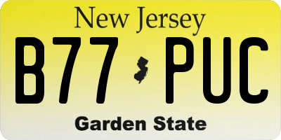 NJ license plate B77PUC