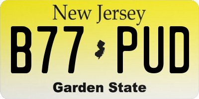 NJ license plate B77PUD