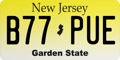 NJ license plate B77PUE