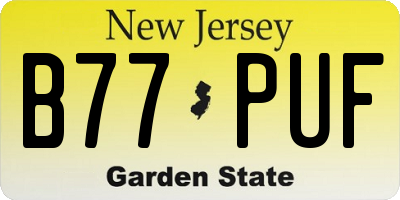 NJ license plate B77PUF