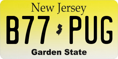 NJ license plate B77PUG