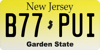 NJ license plate B77PUI
