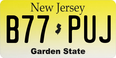 NJ license plate B77PUJ