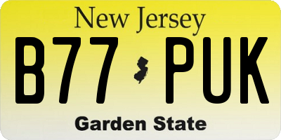 NJ license plate B77PUK