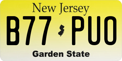NJ license plate B77PUO