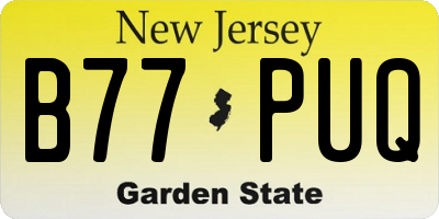 NJ license plate B77PUQ