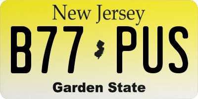 NJ license plate B77PUS