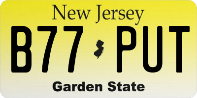 NJ license plate B77PUT