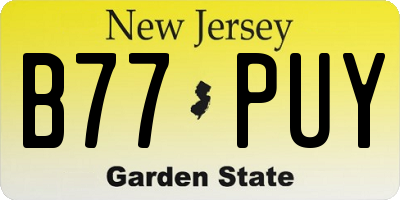NJ license plate B77PUY