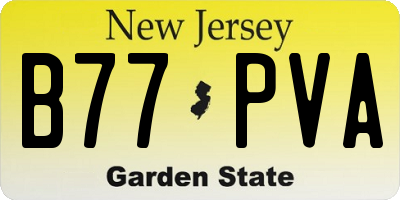 NJ license plate B77PVA