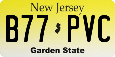 NJ license plate B77PVC