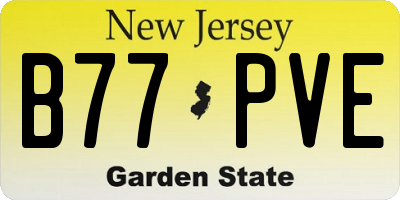 NJ license plate B77PVE