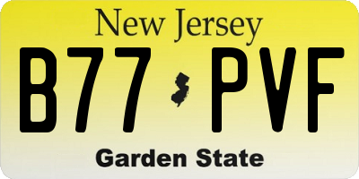 NJ license plate B77PVF