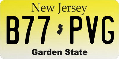 NJ license plate B77PVG