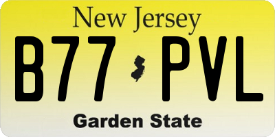 NJ license plate B77PVL