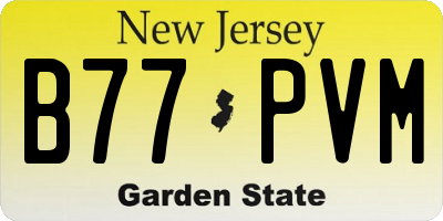 NJ license plate B77PVM