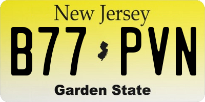 NJ license plate B77PVN