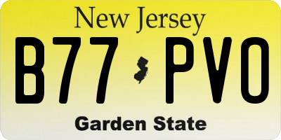 NJ license plate B77PVO