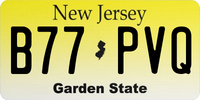 NJ license plate B77PVQ