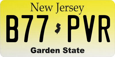 NJ license plate B77PVR