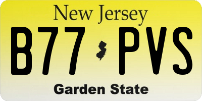 NJ license plate B77PVS