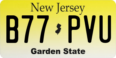 NJ license plate B77PVU