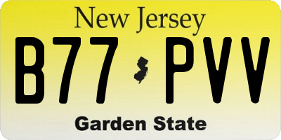 NJ license plate B77PVV