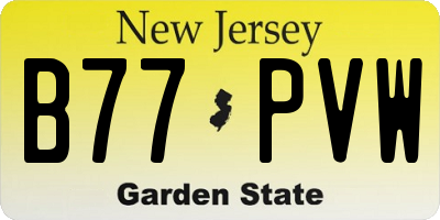 NJ license plate B77PVW