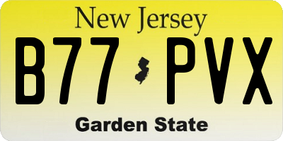 NJ license plate B77PVX